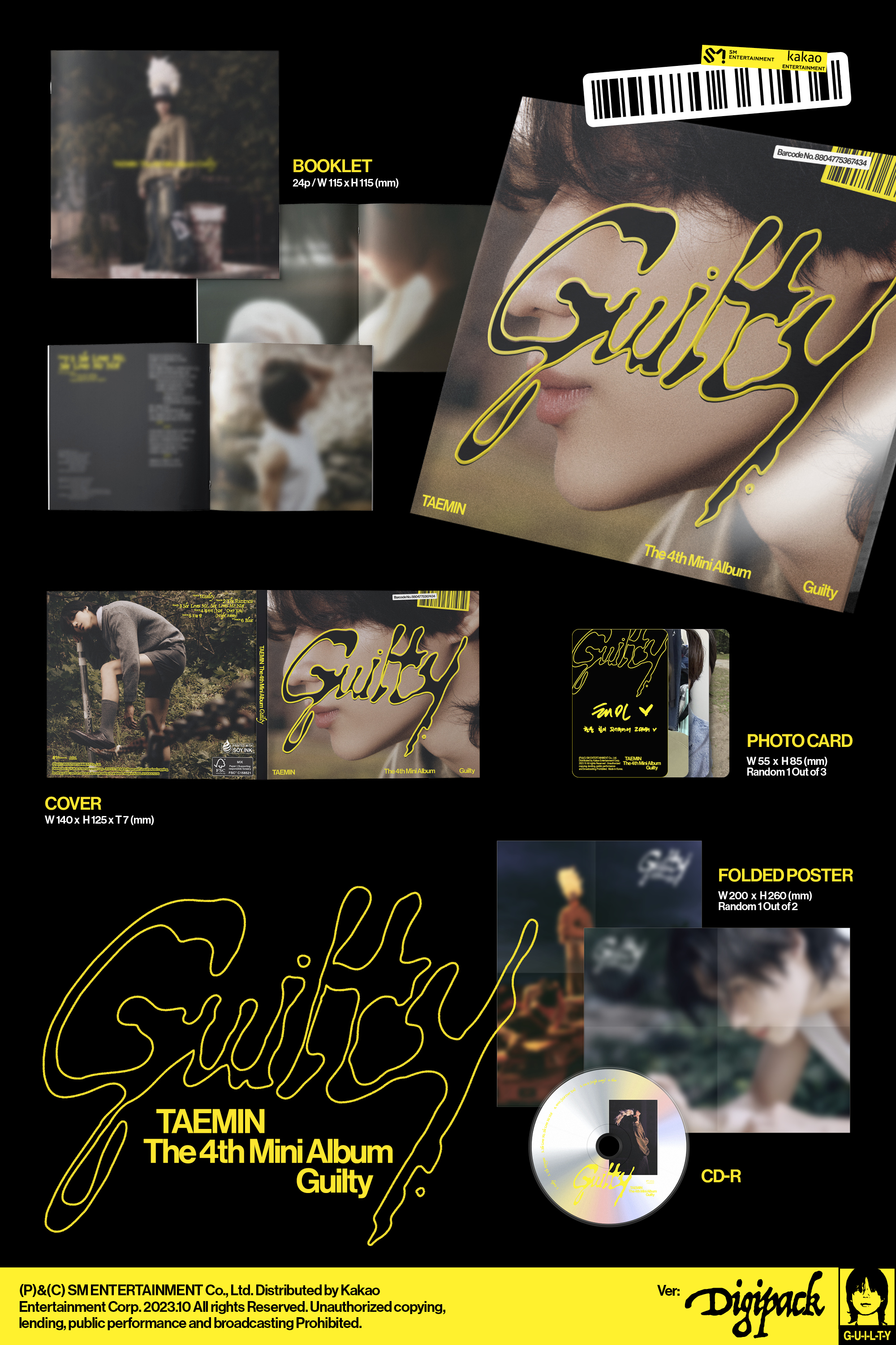 TAEMIN 4th Mini Album [Guilty] (Digipack Ver.) | Makestar